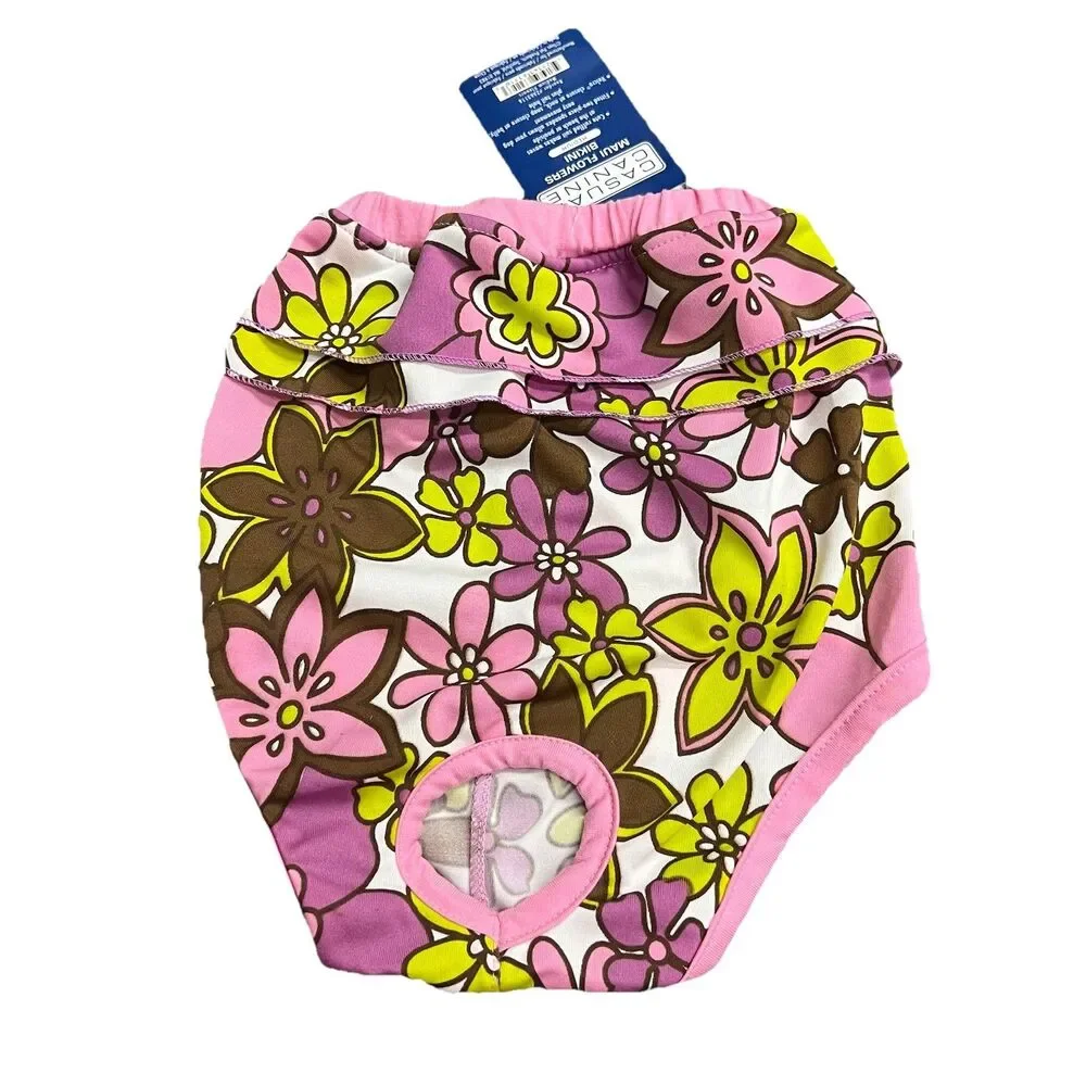 Casual Canine Maui Flowers Bikini Bottom (only) Size Medium NWT